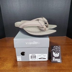 Vionic Mens Tide Comfort Sandal Flip Flop - Taupe - Size 12 - 544MTIDE